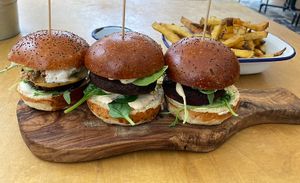 Nice idea to have the possibility to try the different vegan burgers  at Submarine burger in Zagreb