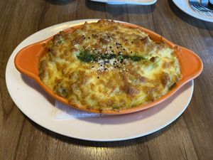Curry “chicken” baked risotto  at Plant Plan in Taichung