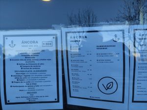 menu at Ancora in A Coruna