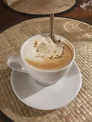 Cap with Soy, great foam!!  at Fattoria San Martino in Montepulciano