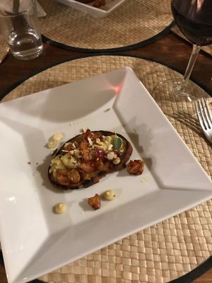 Seitan with pears, insanely good. at Fattoria San Martino in Montepulciano