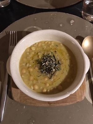 aromatized cheakpeas soup  at Fattoria San Martino in Montepulciano