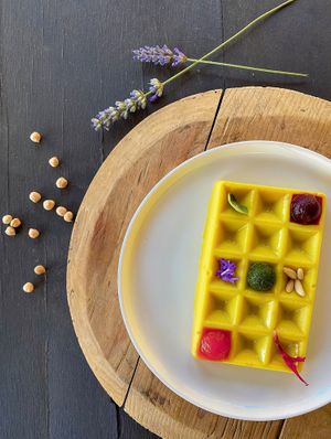 Waffle ChiCkpeaS  at Fattoria San Martino in Montepulciano