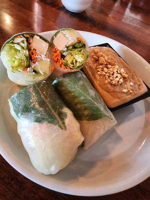 Summer rolls with peanut thai sauce at Kin Khao Thai Eatery in Crescent City