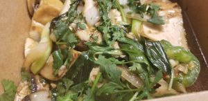 Basil tofu at Kin Khao Thai Eatery in Crescent City