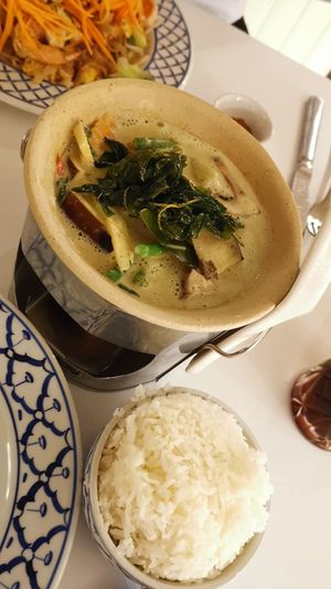 Vegan Thai curry, it did taste lovely but kinda small and no tofu or anything just veg so very very expensive and had to pay for rice separately. Horrible service also, honestly wo at Little Thai  in Jersey