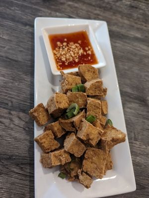 Fries tofu at Thai @ Main Street in Durham