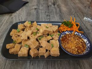 Fried Tofu with peanut sauce at Thai @ Main Street in Durham