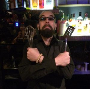 the owner! :-) at F. S. N. Bar Chez Philippe in Kyoto