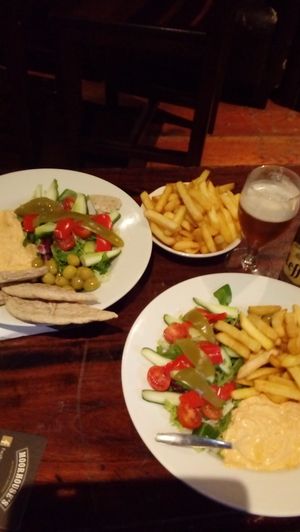 hummus plates at The Thirsty Scholar Manchester at Mod's Vegan Cafe at the Thirsty Scholar in Manchester