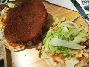 Indian style burger 2 at Jimmy'Z Vegan in Budapest