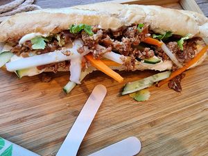 Cauliflower sandwich at Jimmy'Z Vegan in Budapest