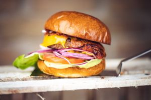 Classic burger at Jimmy'Z Vegan in Budapest