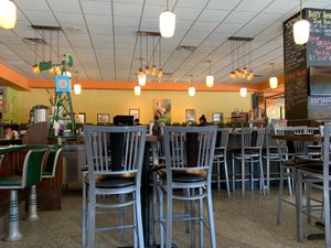 Lots of counter seating, like an old diner at Hen House Eatery in Minneapolis