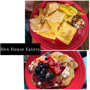 Best vegan pancakes! (On the menu as vegan oatmeal cakes)  at Hen House Eatery in Minneapolis