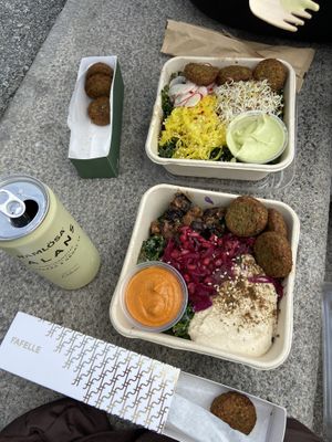 You get to choose a base, and then get falafels on the side. Yummy!  at Fafelle in Stockholm