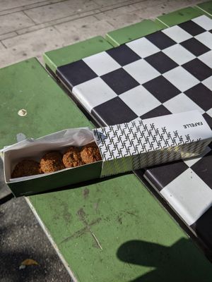 The box I got my falafel in at Fafelle in Stockholm