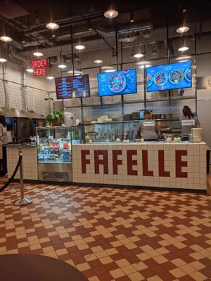 Inside the restaraunt at Fafelle in Stockholm