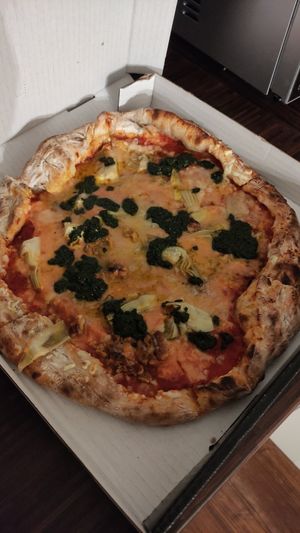 Regular sized vegan pizza at Fat Toni's Pizzeria in Stroud