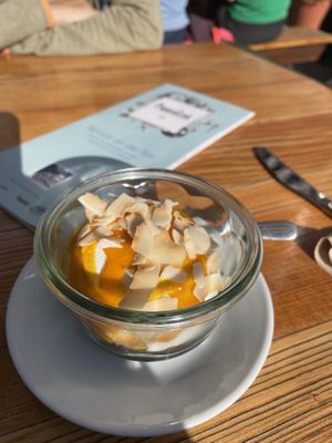 Summer Cheesecake. Not quite a regular cheesecake, but very fruity and delicious.   at Pappaloù in Silvaplana