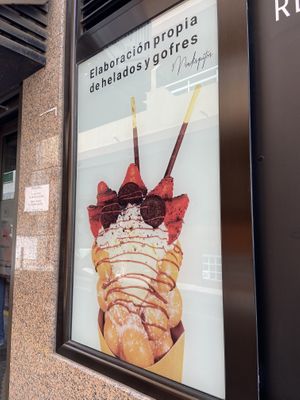 Outside  at Mordisquitos Cafe in Tenerife