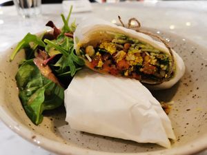 All day breakfast burrito at Kafé Plattan in Stockholm