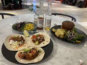 Tacos & BBQ Burger at Kafé Plattan in Stockholm