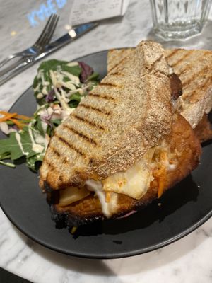 Kimchi Tempeh Sandwich  at Kafé Plattan in Stockholm