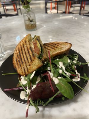 Walnut pesto sandwich 🥪  at Kafé Plattan in Stockholm