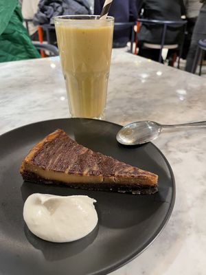 Peanut butter brownie cheesecake. Delicious!  at Kafé Plattan in Stockholm