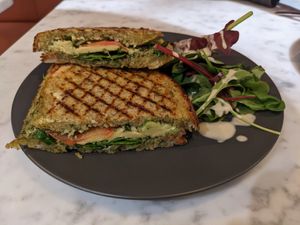 Pesto sandwich at Kafé Plattan in Stockholm