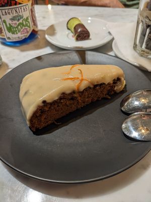 Carrot cake at Kafé Plattan in Stockholm