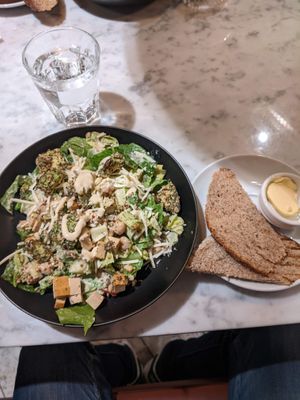 Caesar salad. Tasty but quite small. at Kafé Plattan in Stockholm