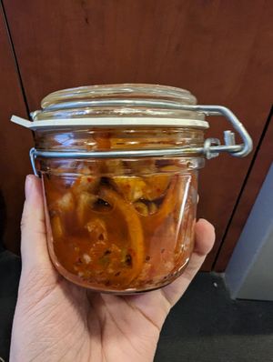 Homemade fennel kimchi at Kafé Plattan in Stockholm