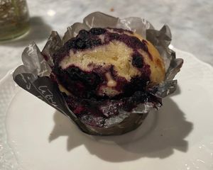 Blueberry muffin  at Kafé Plattan in Stockholm