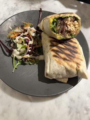 Philly cheesesteak wrap   at Kafé Plattan in Stockholm