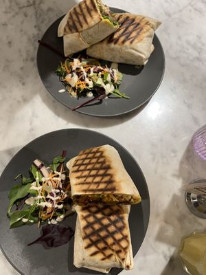 Breakfast burritos and cheesesteak wrap  at Kafé Plattan in Stockholm