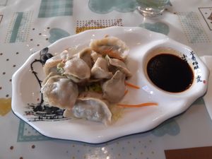 Spinach and tofu dumplings at Mormors Dumplings in Stockholm