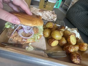 Seasonal burger  at Plant Food in Aarhus