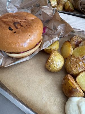 Truffle burger   at Plant Food in Aarhus