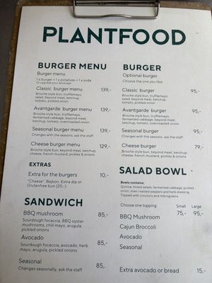 Menu as of May 2025  at Plant Food in Aarhus