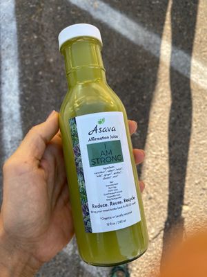 I am strong juice. On sale for $1 off!  at Asava Juice & Smoothies in Kanab
