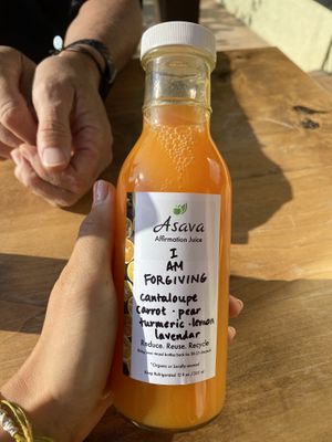 I am forgiving juice at Asava Juice & Smoothies in Kanab