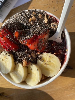 Açaí berry with chia and banana  at Asava Juice & Smoothies in Kanab