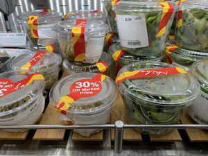 Edamame and salad   at Japan Centre Ichiba in West London