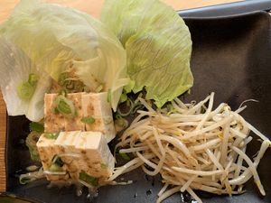 Tofu side dish   at Japan Centre Ichiba in West London