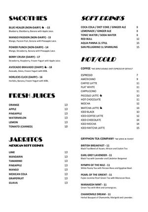 Menu at Chica Bonita - Publika in Kuala Lumpur