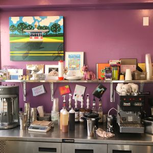 Coffee counter at Like No Udder in Providence