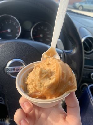 Pumpkin spice coconut ice cream with caramel ❤️ at Like No Udder in Providence