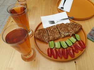 Kombucha and a toast at Pumpkin Cafe in Antalya